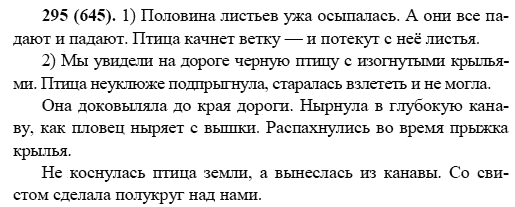 Русский язык, 6 класс, М.М. Разумовская, 2009 - 2011, задача: 295(645)