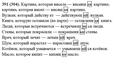 Русский язык, 6 класс, М.М. Разумовская, 2009 - 2011, задача: 391(304)