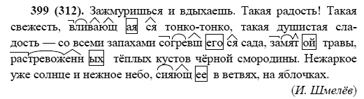 Русский язык, 6 класс, М.М. Разумовская, 2009 - 2011, задача: 399(312)