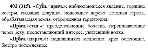 Русский язык, 6 класс, М.М. Разумовская, 2009 - 2011, задача: 402(315)