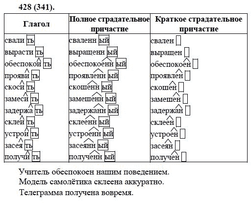 Русский язык, 6 класс, М.М. Разумовская, 2009 - 2011, задача: 428(341)