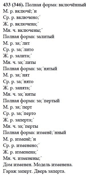 Русский язык, 6 класс, М.М. Разумовская, 2009 - 2011, задача: 433(346)