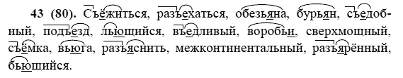 Русский язык, 6 класс, М.М. Разумовская, 2009 - 2011, задача: 43(80)