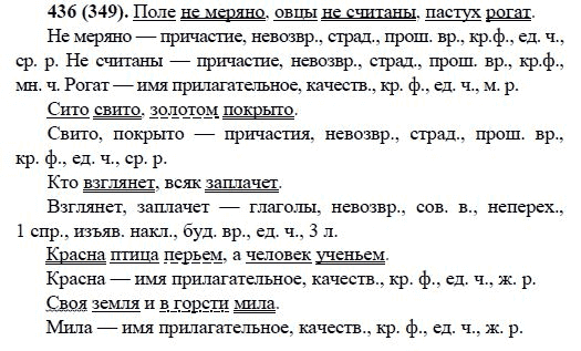 Русский язык, 6 класс, М.М. Разумовская, 2009 - 2011, задача: 436(349)