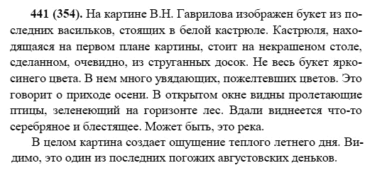 Русский язык, 6 класс, М.М. Разумовская, 2009 - 2011, задача: 441(354)