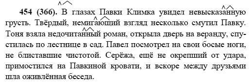Русский язык, 6 класс, М.М. Разумовская, 2009 - 2011, задача: 454(366)