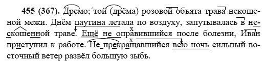 Русский язык, 6 класс, М.М. Разумовская, 2009 - 2011, задача: 455(367)