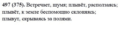 Русский язык, 6 класс, М.М. Разумовская, 2009 - 2011, задача: 497(375)