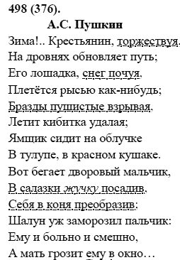 Русский язык, 6 класс, М.М. Разумовская, 2009 - 2011, задача: 498(376)