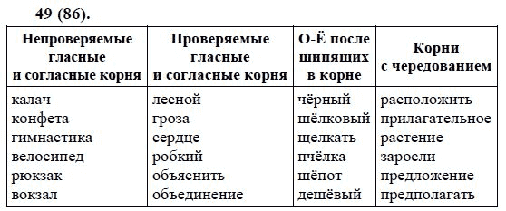 Русский язык, 6 класс, М.М. Разумовская, 2009 - 2011, задача: 49(86)
