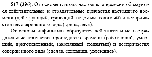 Русский язык, 6 класс, М.М. Разумовская, 2009 - 2011, задача: 517(396)