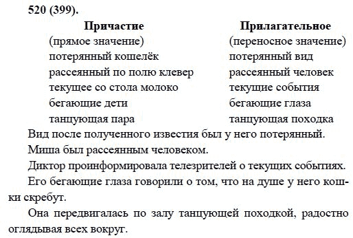 Русский язык, 6 класс, М.М. Разумовская, 2009 - 2011, задача: 520(399)