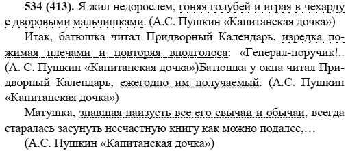 Русский язык, 6 класс, М.М. Разумовская, 2009 - 2011, задача: 534(413)