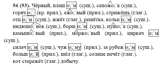 Русский язык, 6 класс, М.М. Разумовская, 2009 - 2011, задача: 56(93)