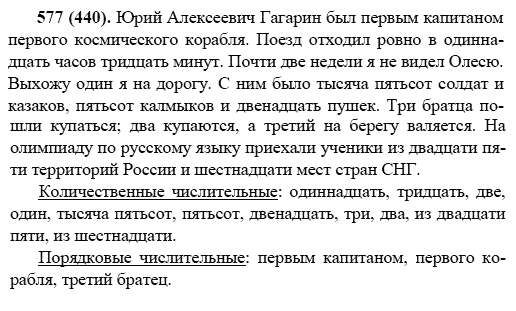 Русский язык, 6 класс, М.М. Разумовская, 2009 - 2011, задача: 577(440)