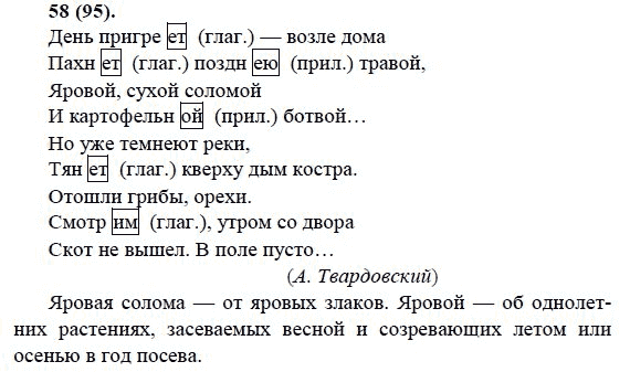 Русский язык, 6 класс, М.М. Разумовская, 2009 - 2011, задача: 58(95)