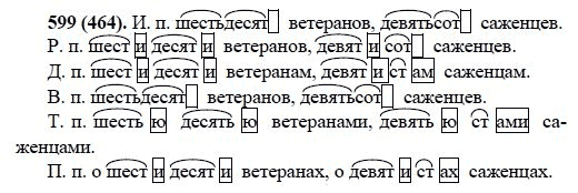 Русский язык, 6 класс, М.М. Разумовская, 2009 - 2011, задача: 599(464)