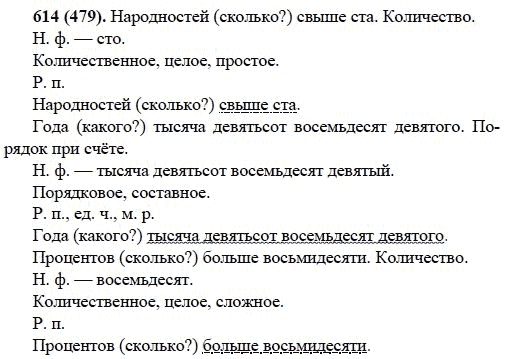Русский язык, 6 класс, М.М. Разумовская, 2009 - 2011, задача: 614(479)
