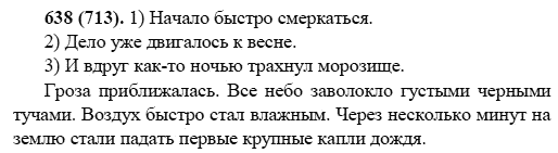 Русский язык, 6 класс, М.М. Разумовская, 2009 - 2011, задача: 638(713)