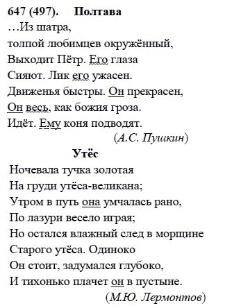 Русский язык, 6 класс, М.М. Разумовская, 2009 - 2011, задача: 647(497)