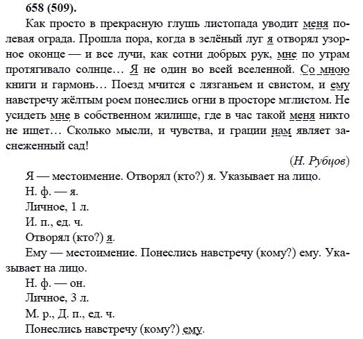 Русский язык, 6 класс, М.М. Разумовская, 2009 - 2011, задача: 658(509)