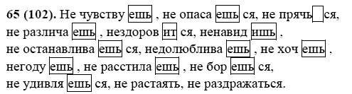 Русский язык, 6 класс, М.М. Разумовская, 2009 - 2011, задача: 65(102)