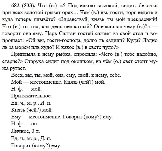 Русский язык, 6 класс, М.М. Разумовская, 2009 - 2011, задача: 682(533)