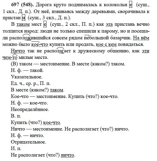 Русский язык, 6 класс, М.М. Разумовская, 2009 - 2011, задача: 697(548)
