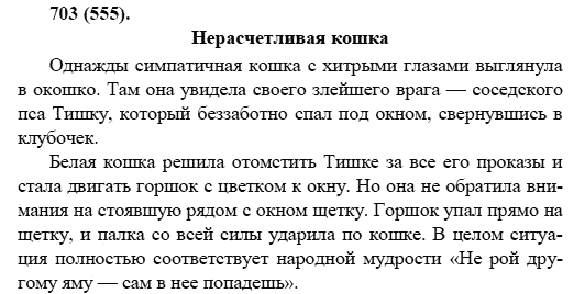 Русский язык, 6 класс, М.М. Разумовская, 2009 - 2011, задача: 703(555)