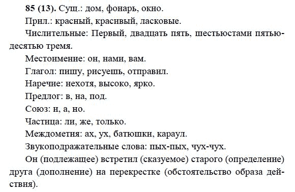 Русский язык, 6 класс, М.М. Разумовская, 2009 - 2011, задача: 85(13)
