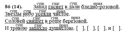 Русский язык, 6 класс, М.М. Разумовская, 2009 - 2011, задача: 86(14)
