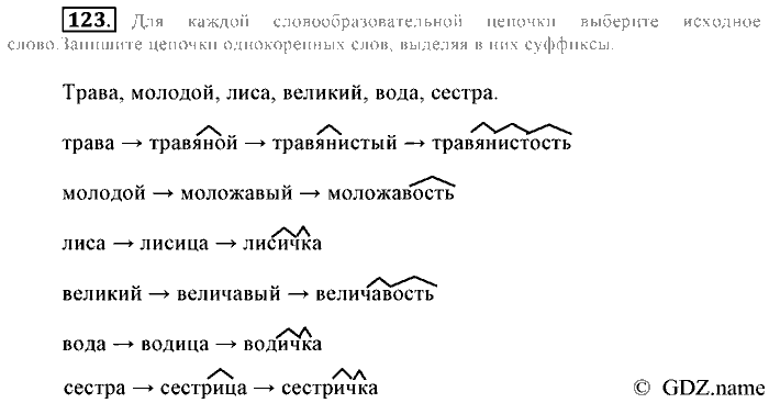 Русский язык, 6 класс, Разумовская, Львова, 2013, задача: 123