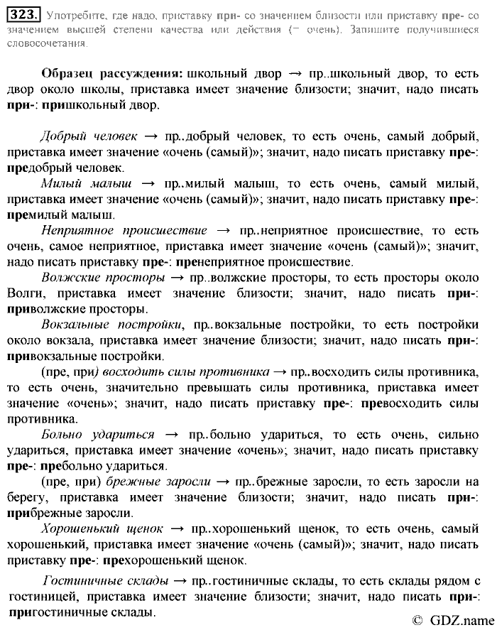 Русский язык, 6 класс, Разумовская, Львова, 2013, задача: 323