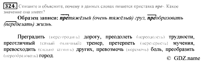 Русский язык, 6 класс, Разумовская, Львова, 2013, задача: 324