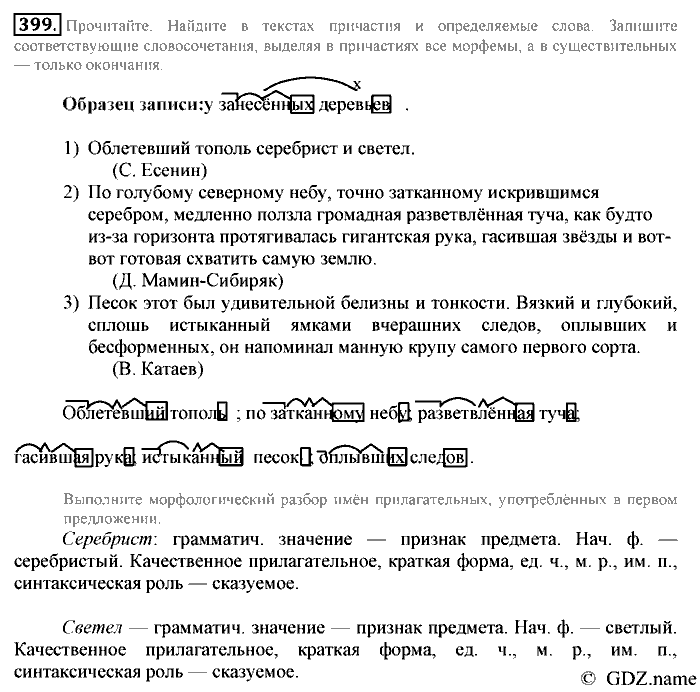 Русский язык, 6 класс, Разумовская, Львова, 2013, задача: 399