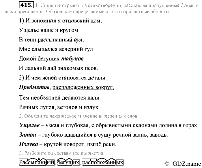 Русский язык, 6 класс, Разумовская, Львова, 2013, задача: 415