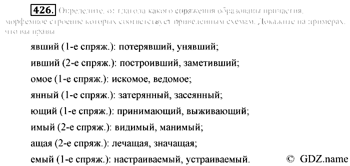 Русский язык, 6 класс, Разумовская, Львова, 2013, задача: 426