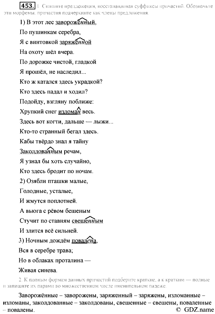 Русский язык, 6 класс, Разумовская, Львова, 2013, задача: 453
