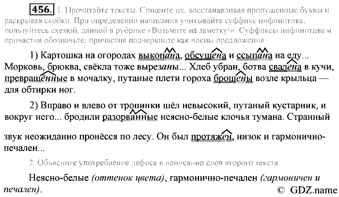 Русский язык, 6 класс, Разумовская, Львова, 2013, задача: 456