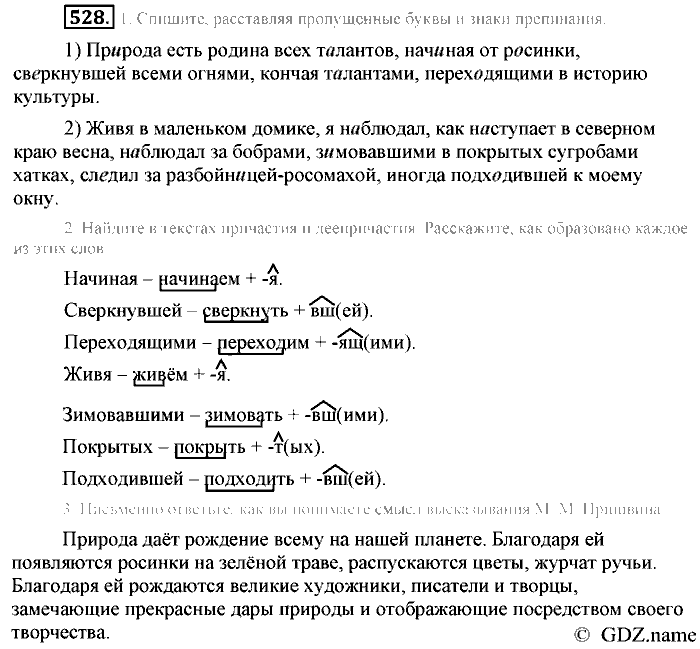 Русский язык, 6 класс, Разумовская, Львова, 2013, задача: 528