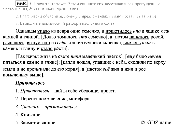 Русский язык, 6 класс, Разумовская, Львова, 2013, задача: 668