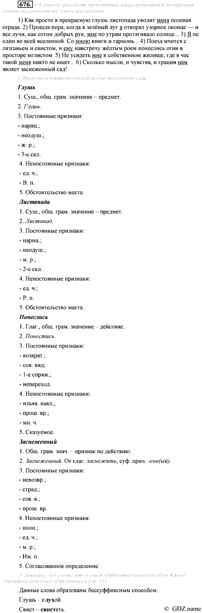 Русский язык, 6 класс, Разумовская, Львова, 2013, задача: 676