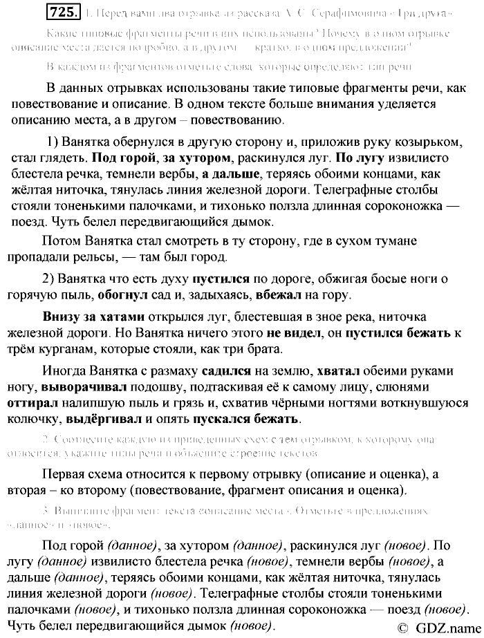 Русский язык, 6 класс, Разумовская, Львова, 2013, задача: 725
