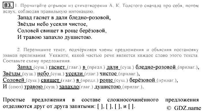 Русский язык, 6 класс, Разумовская, Львова, 2013, задача: 83