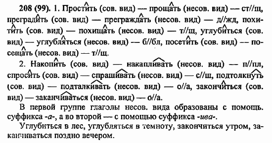 Русский язык, 6 класс, Лидман, Орлова, 2006 / 2011, задание: 208(99)
