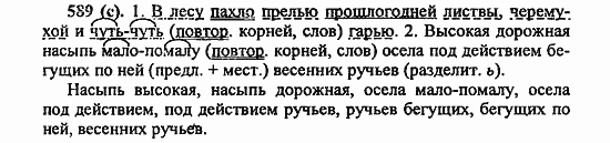 Русский язык, 6 класс, Лидман, Орлова, 2006 / 2011, задание: 589(с)
