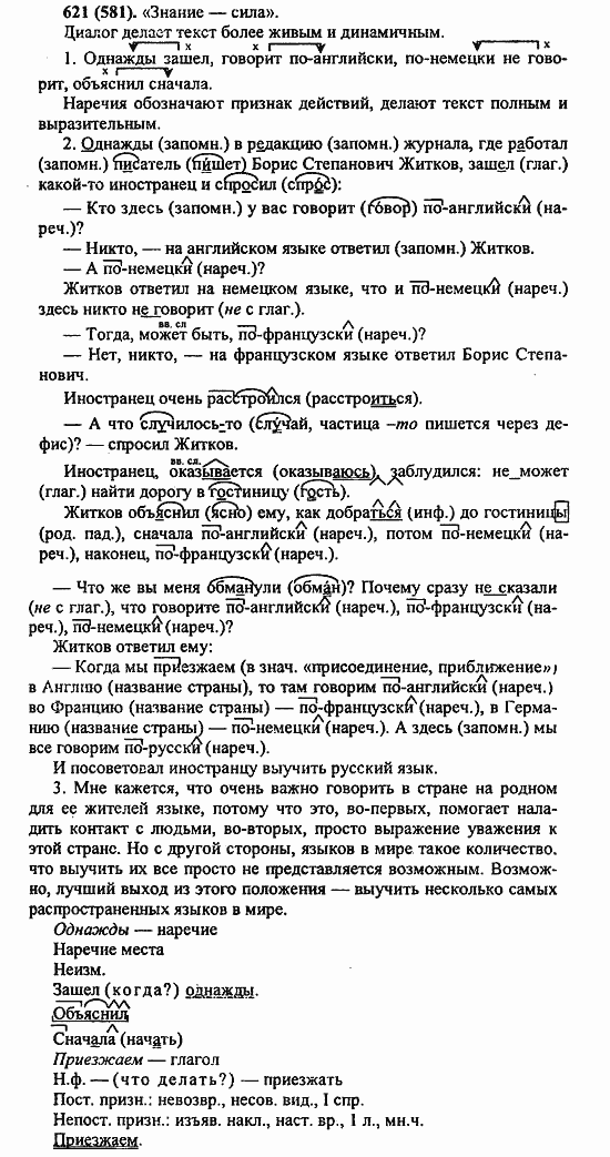Русский язык, 6 класс, Лидман, Орлова, 2006 / 2011, задание: 621(581)
