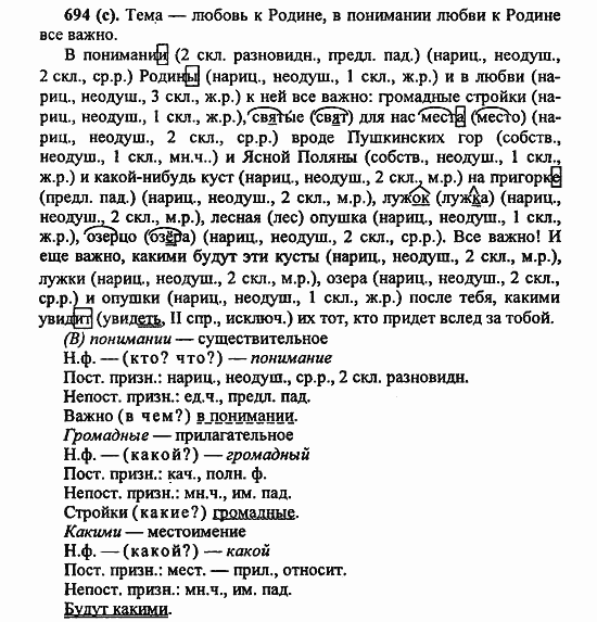 Русский язык, 6 класс, Лидман, Орлова, 2006 / 2011, задание: 694(с)