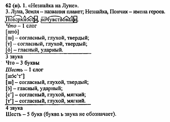Русский язык, 6 класс, Лидман, Орлова, 2006 / 2011, задание: 62(н)