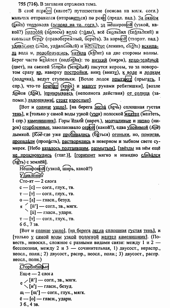 Русский язык, 6 класс, Лидман, Орлова, 2006 / 2011, задание: 755(716)